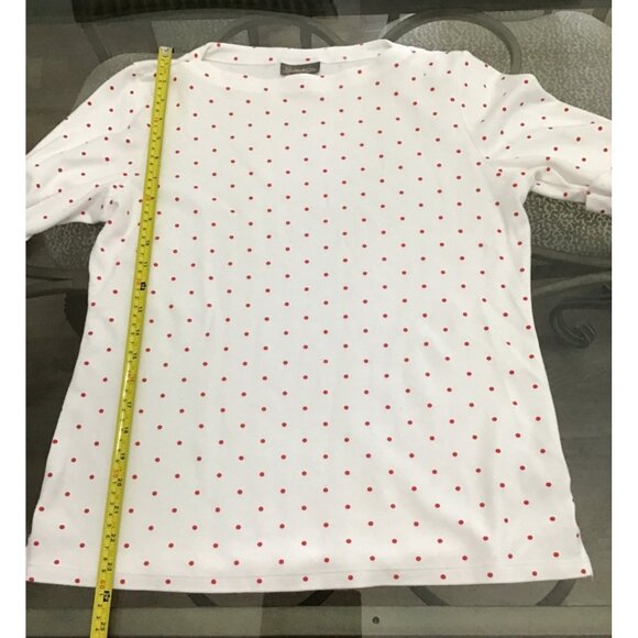STYLE & CO. WOMENS WHITE /RED POLKA DOTS 1/2 SLEEVE TOP SIZE LARGE - Picture 6 of 6